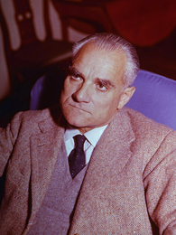 Portrait image of Alberto Moravia